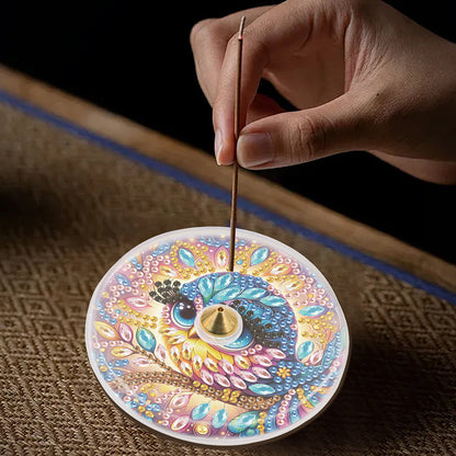 2Pcs Acrylic Special Shaped Beautiful Pattern 5D DIY Diamond Art Incense Holder