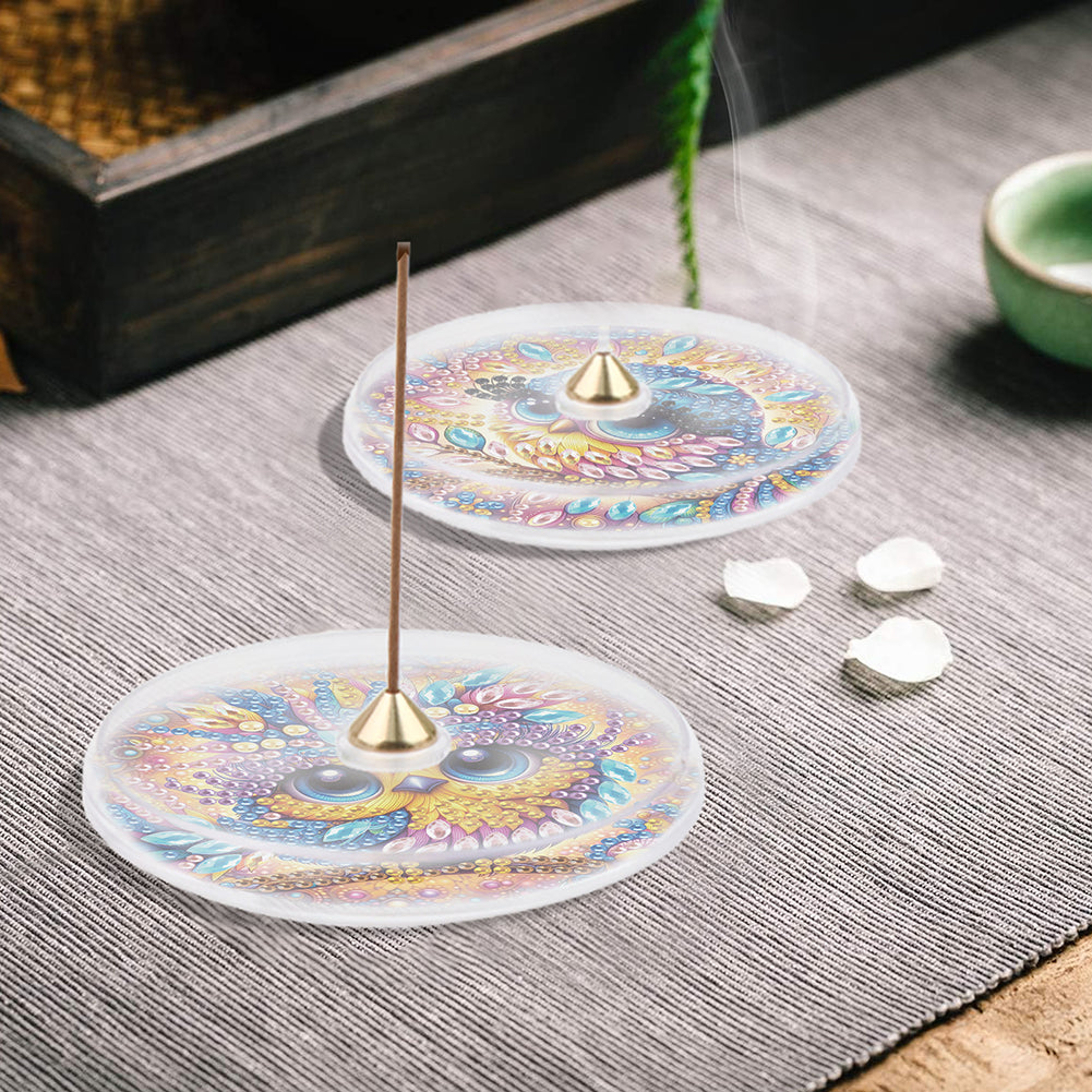 2Pcs Acrylic Special Shaped Beautiful Pattern 5D DIY Diamond Art Incense Holder