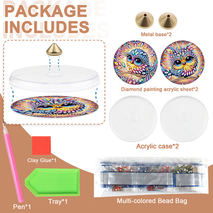 2Pcs Acrylic Special Shaped Beautiful Pattern 5D DIY Diamond Art Incense Holder