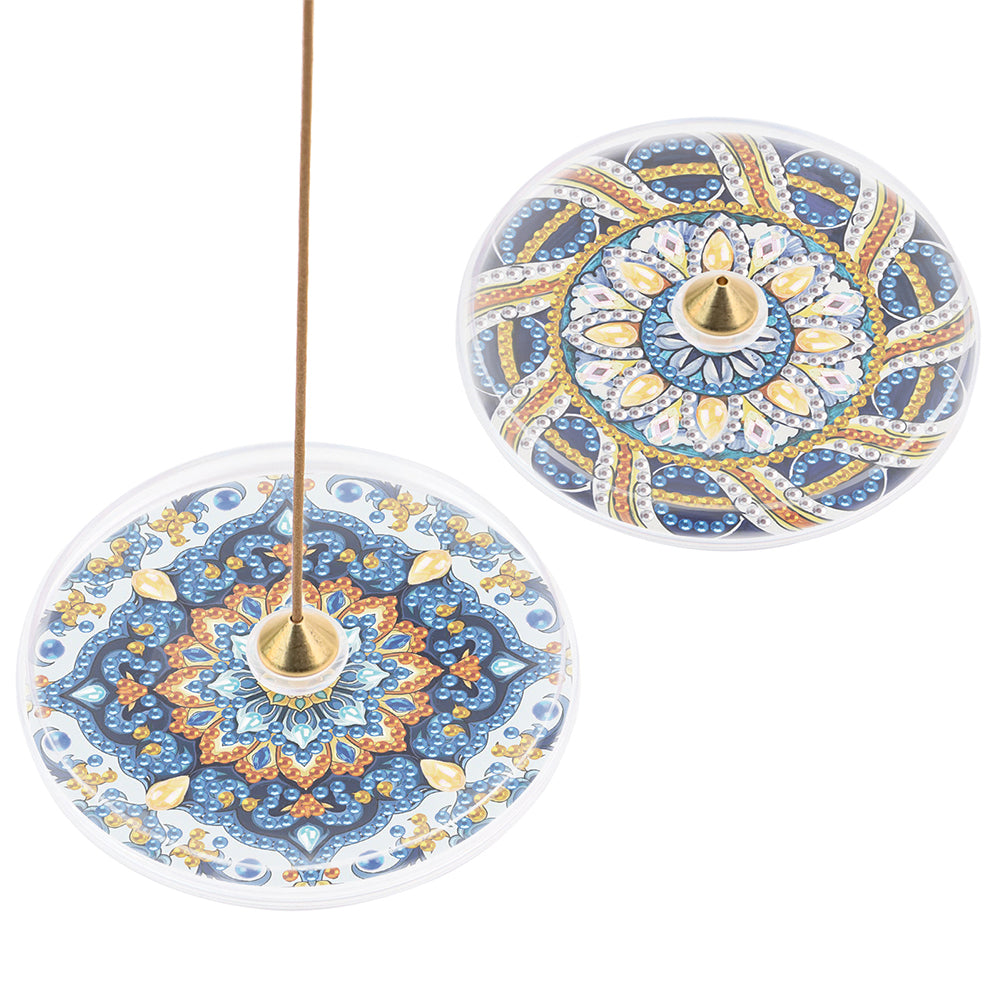 2Pcs Acrylic Special Shaped Beautiful Pattern 5D DIY Diamond Art Incense Holder