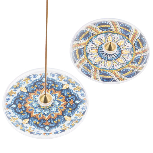 2Pcs Acrylic Special Shaped Beautiful Pattern 5D DIY Diamond Art Incense Holder