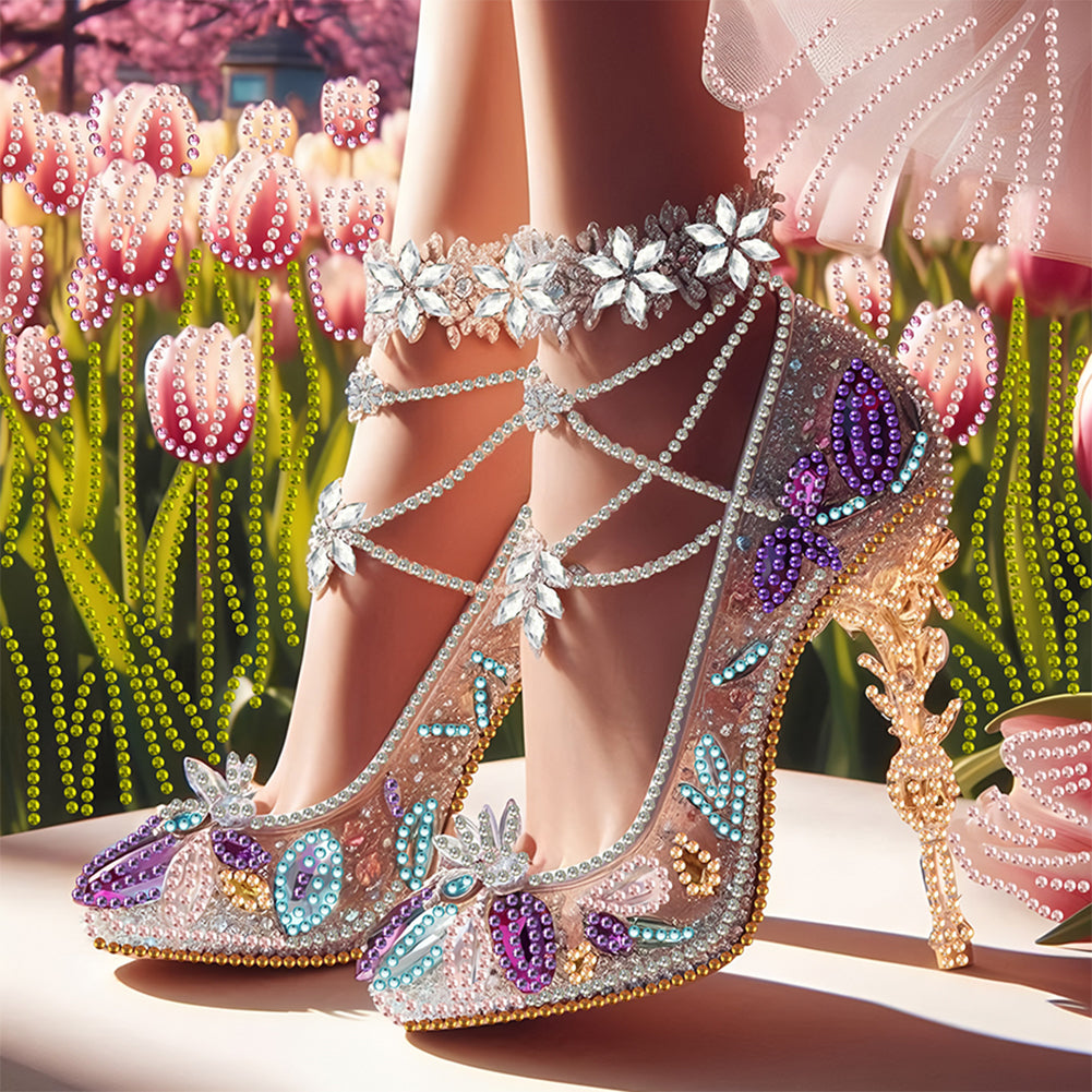 Diamond Painting - Partial Special Shaped - Exquisite High Heels (30*30CM)