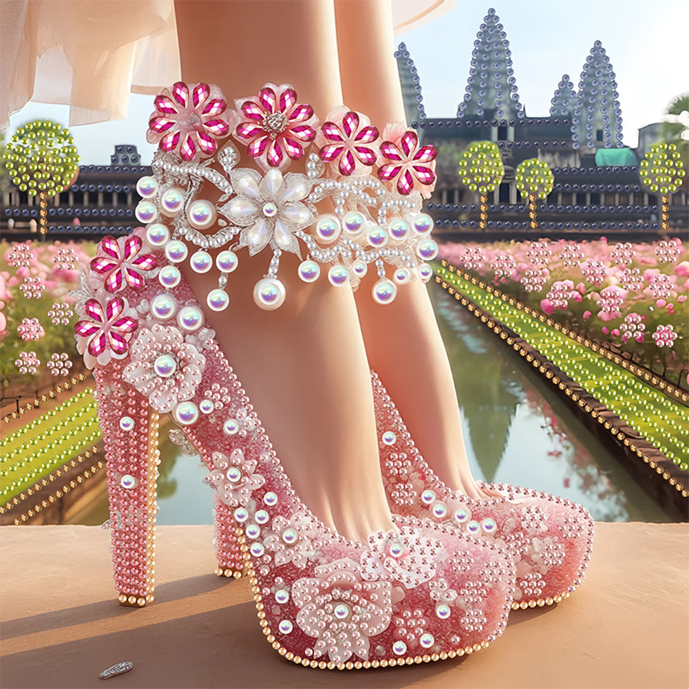 Diamond Painting - Partial Special Shaped - Exquisite High Heels (30*30CM)