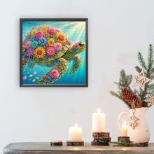 Load image into Gallery viewer, Diamond Painting - Partial Special Shaped - Flower Turtle (30*30CM)
