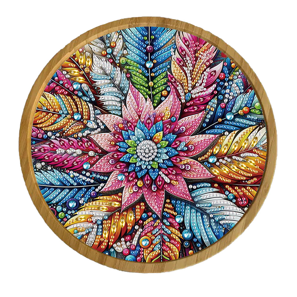 DIY Diamond Painting Kit Round Wooden Tray Diamond Painting Tray for Home Decor