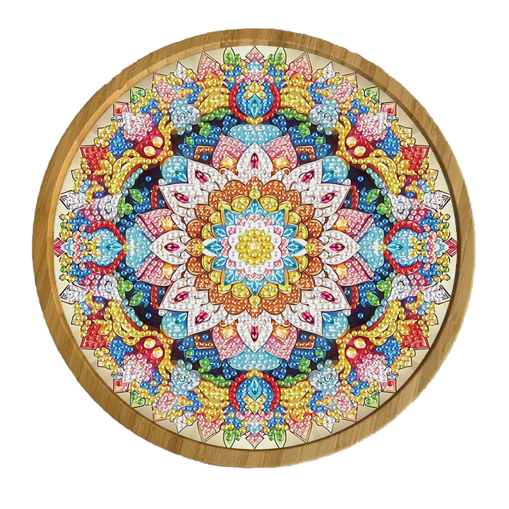 DIY Diamond Painting Kit Round Wooden Tray Diamond Painting Tray for Home Decor