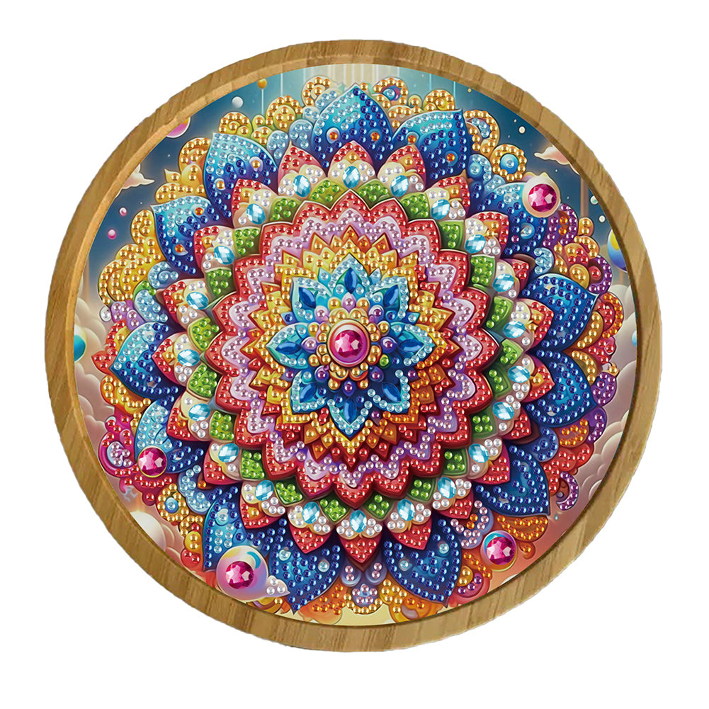 DIY Diamond Painting Kit Round Wooden Tray Diamond Painting Tray for Home Decor