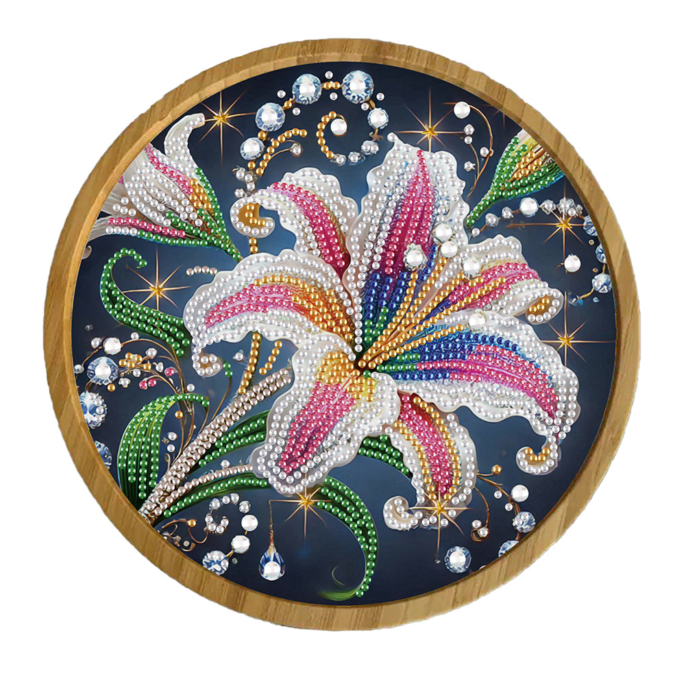DIY Diamond Painting Kit Round Wooden Tray Diamond Painting Tray for Home Decor