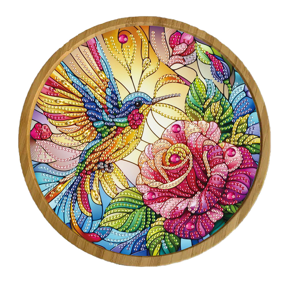 DIY Diamond Painting Kit Round Wooden Tray Diamond Painting Tray for Home Decor