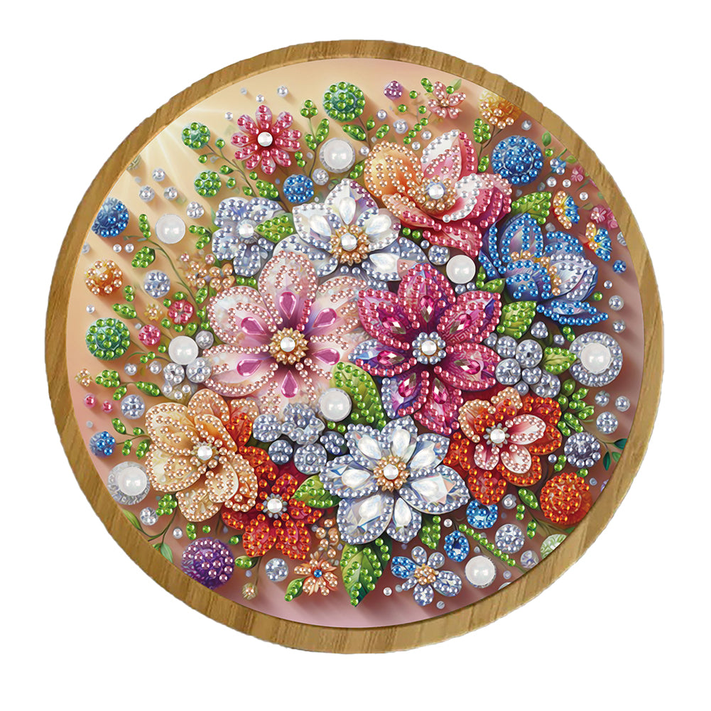 DIY Diamond Painting Kit Round Wooden Tray Diamond Painting Tray for Home Decor