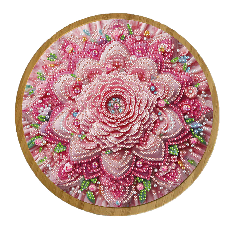 DIY Diamond Painting Kit Round Wooden Tray Diamond Painting Tray for Home Decor