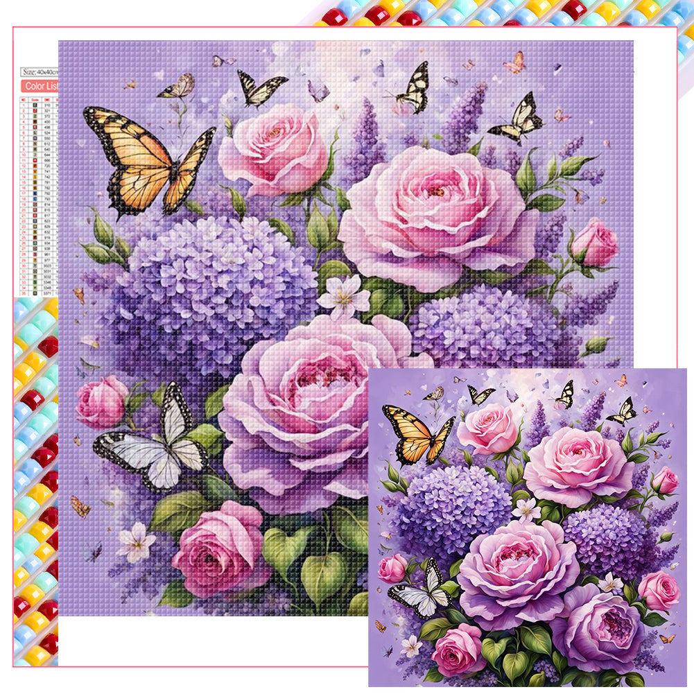 Diamond Painting - Full Square - Purple Rose (40*40CM)