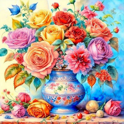 Diamond Painting - Full Square - Colorful Rose (40*40CM)