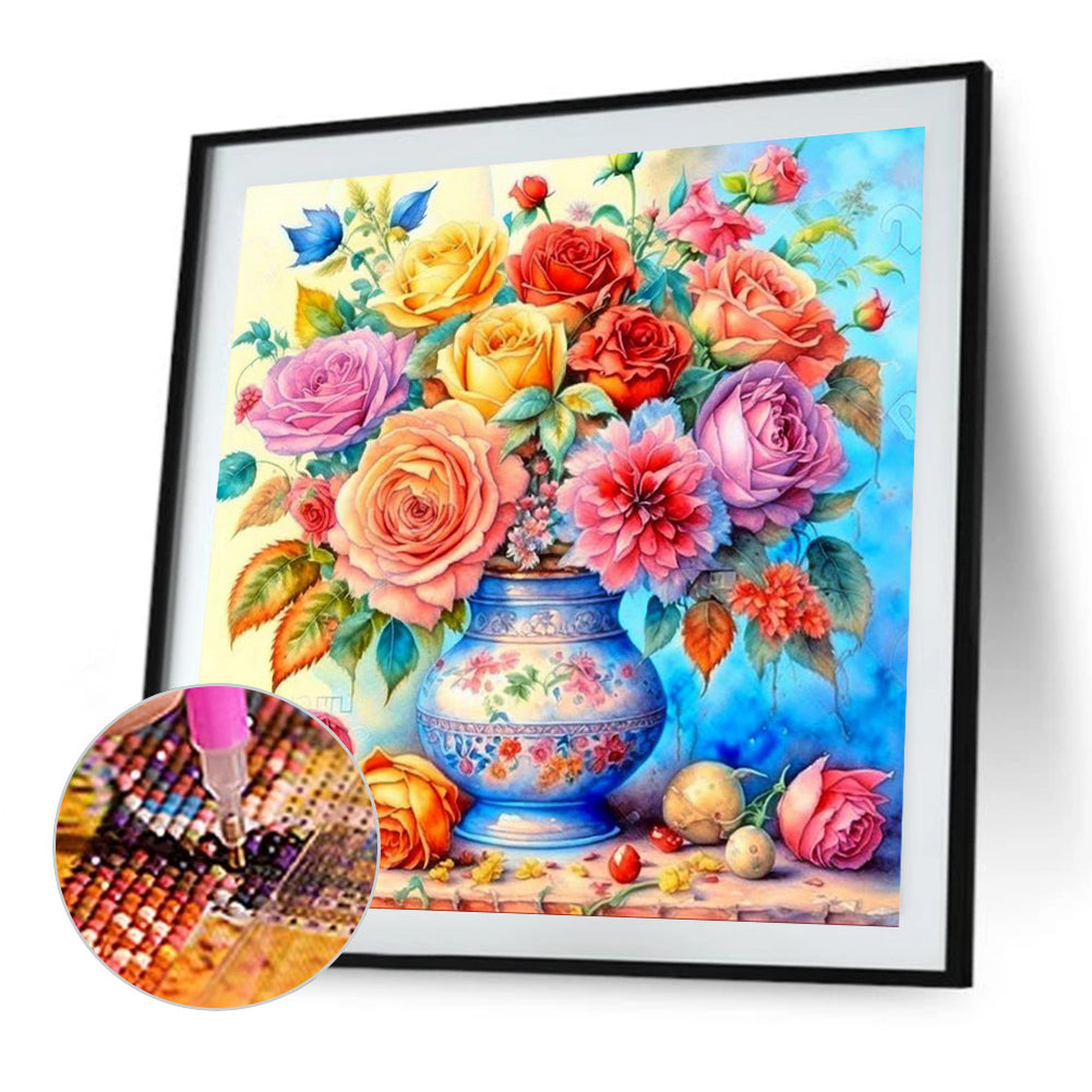 Diamond Painting - Full Square - Colorful Rose (40*40CM)