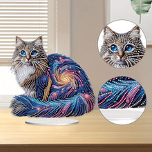 Load image into Gallery viewer, Acrylic Special Shape Cat Desktop Diamond Art Kits Rhinestones Desktop Ornaments
