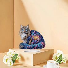 Load image into Gallery viewer, Acrylic Special Shape Cat Desktop Diamond Art Kits Rhinestones Desktop Ornaments
