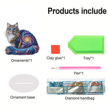 Load image into Gallery viewer, Acrylic Special Shape Cat Desktop Diamond Art Kits Rhinestones Desktop Ornaments

