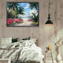 Load image into Gallery viewer, Diamond Painting - Full Square - Coconut Tree At The Beach (40*30CM)
