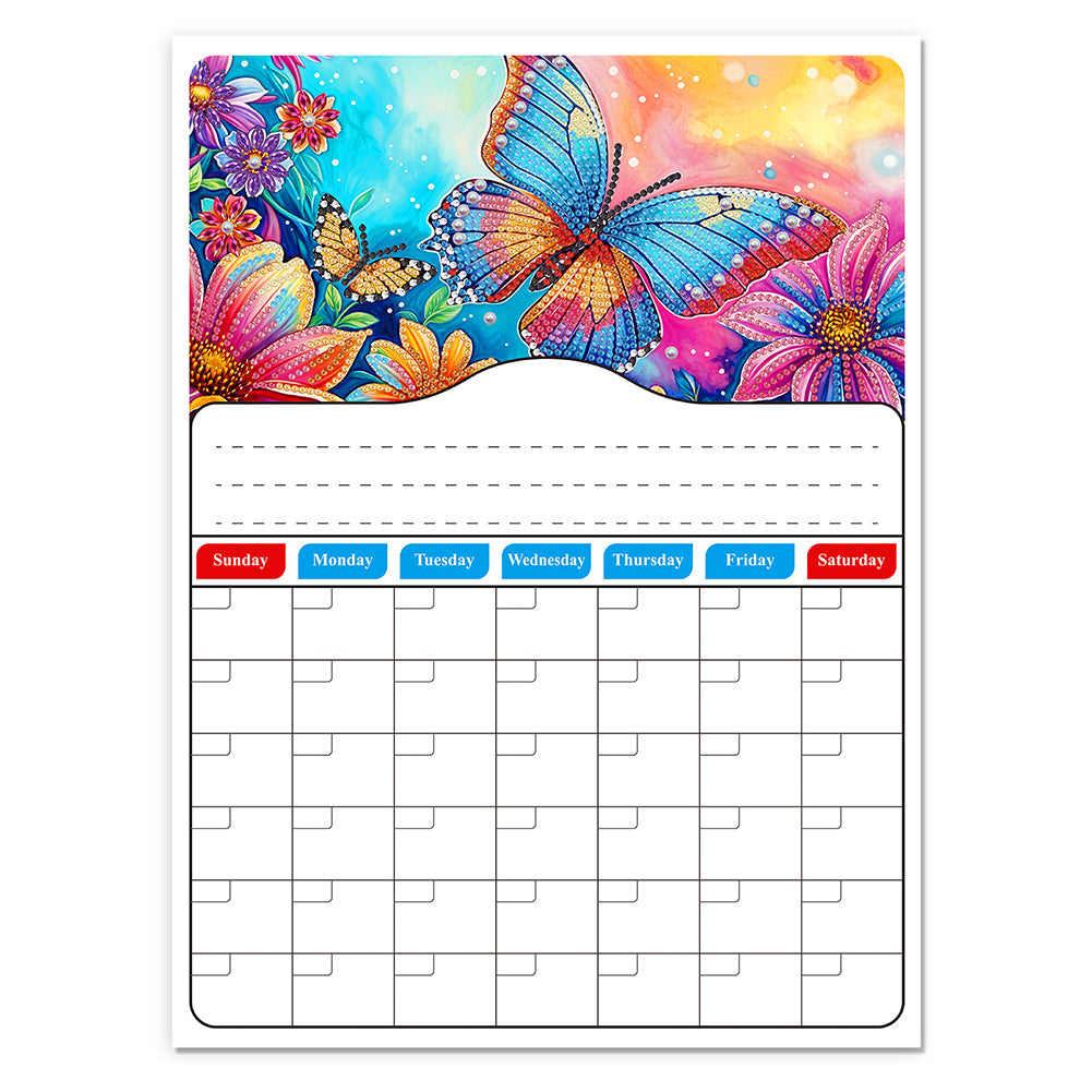 Special Shaped Colorful Pattern 5D DIY Diamond Art Monthly Planner for Beginners