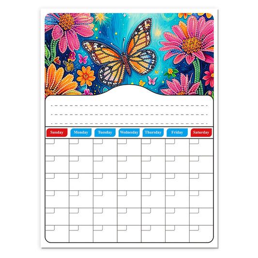 Special Shaped Colorful Pattern 5D DIY Diamond Art Monthly Planner for Beginners