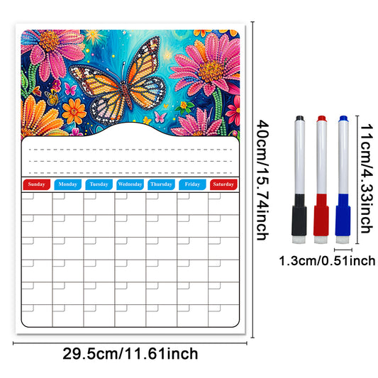 Special Shaped Colorful Pattern 5D DIY Diamond Art Monthly Planner for Beginners