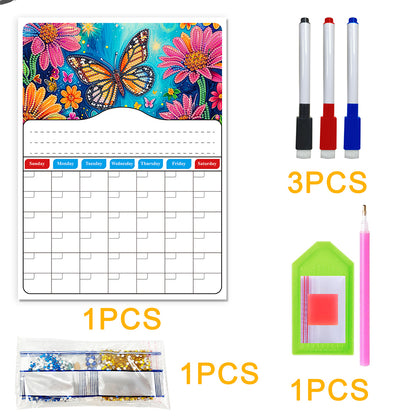 Special Shaped Colorful Pattern 5D DIY Diamond Art Monthly Planner for Beginners