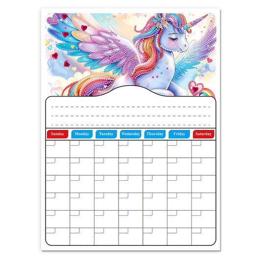 Special Shaped Colorful Pattern 5D DIY Diamond Art Monthly Planner for Beginners