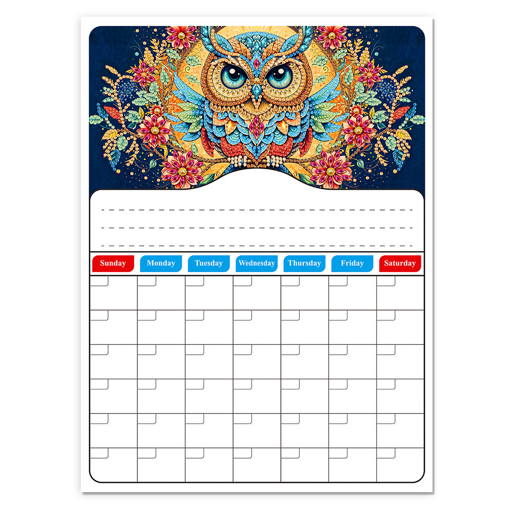 Special Shaped Colorful Pattern 5D DIY Diamond Art Monthly Planner for Beginners