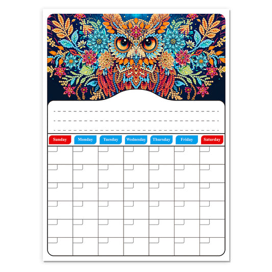 Special Shaped Colorful Pattern 5D DIY Diamond Art Monthly Planner for Beginners