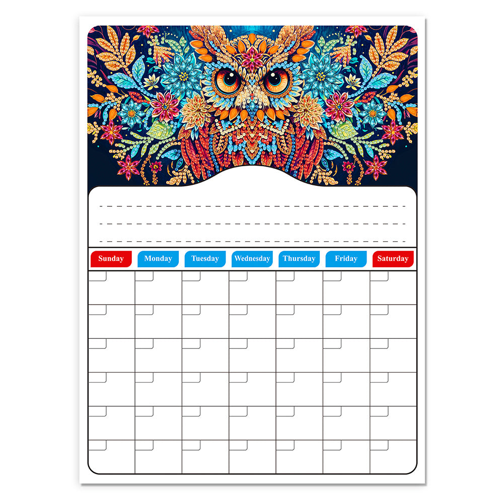Special Shaped Colorful Pattern 5D DIY Diamond Art Monthly Planner for Beginners