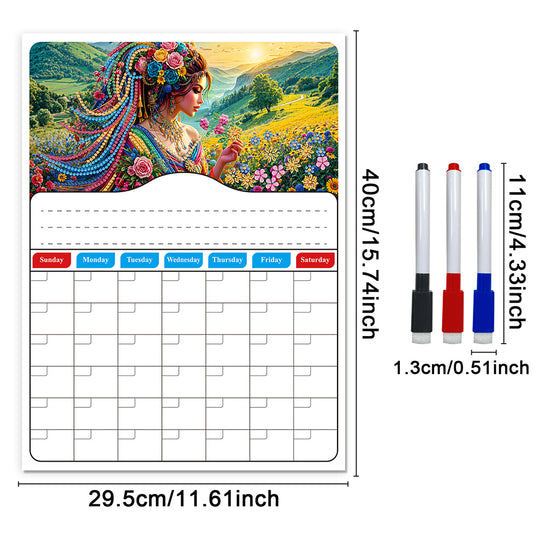 Special Shaped Colorful Pattern 5D DIY Diamond Art Monthly Planner for Beginners