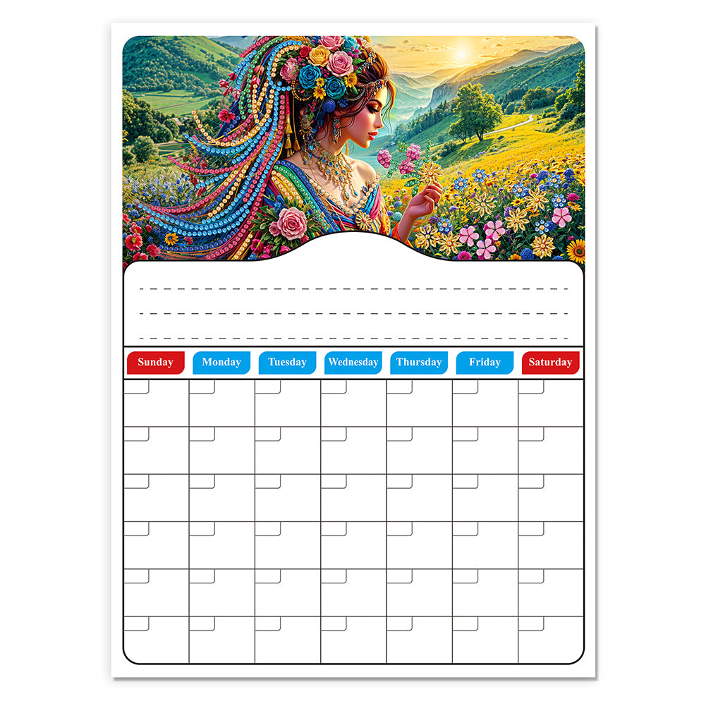 Special Shaped Colorful Pattern 5D DIY Diamond Art Monthly Planner for Beginners