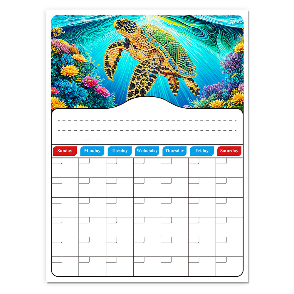 Special Shaped Colorful Pattern 5D DIY Diamond Art Monthly Planner for Beginners