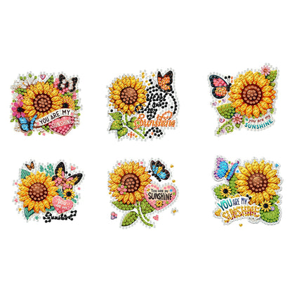 6Pcs Acrylic Animal Diamond Painting Refrigerator Magnet for Fridge Whiteboards