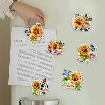 6Pcs Acrylic Animal Diamond Painting Refrigerator Magnet for Fridge Whiteboards