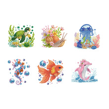 Load image into Gallery viewer, 6Pcs Acrylic Animal Diamond Painting Refrigerator Magnet for Fridge Whiteboards
