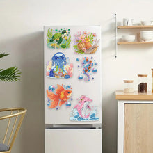 Load image into Gallery viewer, 6Pcs Acrylic Animal Diamond Painting Refrigerator Magnet for Fridge Whiteboards
