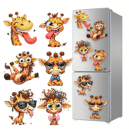 6Pcs Acrylic Animal Diamond Painting Refrigerator Magnet for Fridge Whiteboards