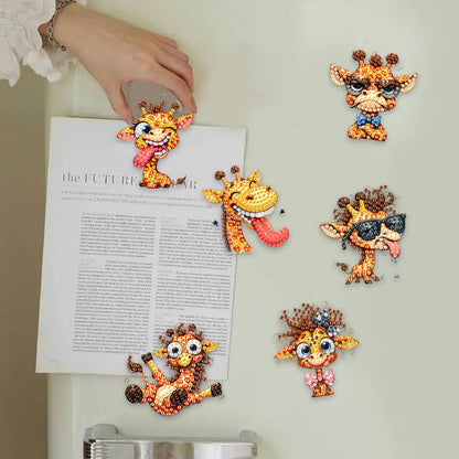 6Pcs Acrylic Animal Diamond Painting Refrigerator Magnet for Fridge Whiteboards