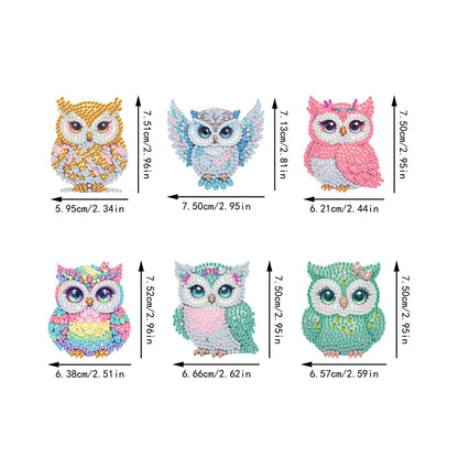 6Pcs Acrylic Animal Diamond Painting Refrigerator Magnet for Fridge Whiteboards