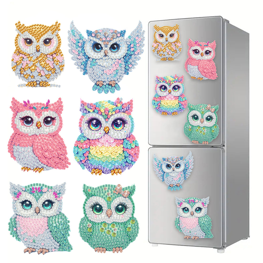 6Pcs Acrylic Animal Diamond Painting Refrigerator Magnet for Fridge Whiteboards