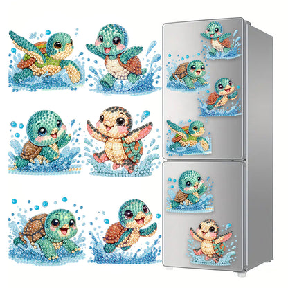 6Pcs Acrylic Animal Diamond Painting Refrigerator Magnet for Fridge Whiteboards