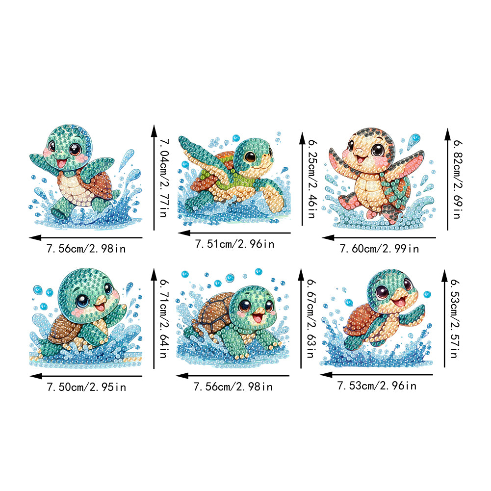 6Pcs Acrylic Animal Diamond Painting Refrigerator Magnet for Fridge Whiteboards
