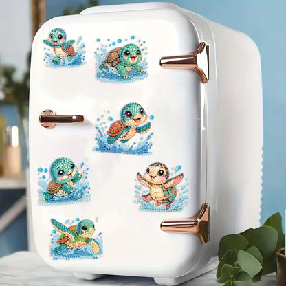 6Pcs Acrylic Animal Diamond Painting Refrigerator Magnet for Fridge Whiteboards