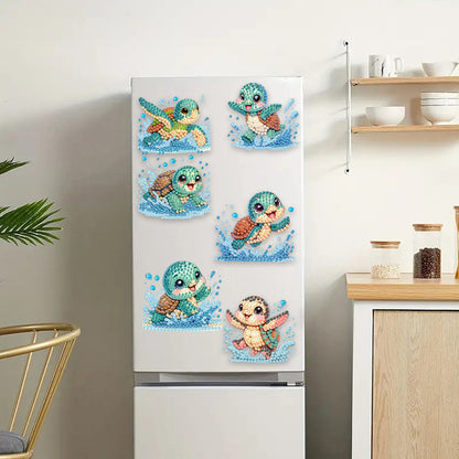 6Pcs Acrylic Animal Diamond Painting Refrigerator Magnet for Fridge Whiteboards