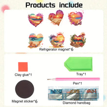 Load image into Gallery viewer, 6Pcs Acrylic Animal Diamond Painting Refrigerator Magnet for Fridge Whiteboards
