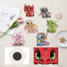Load image into Gallery viewer, 6Pcs Acrylic Animal Diamond Painting Refrigerator Magnet for Fridge Whiteboards
