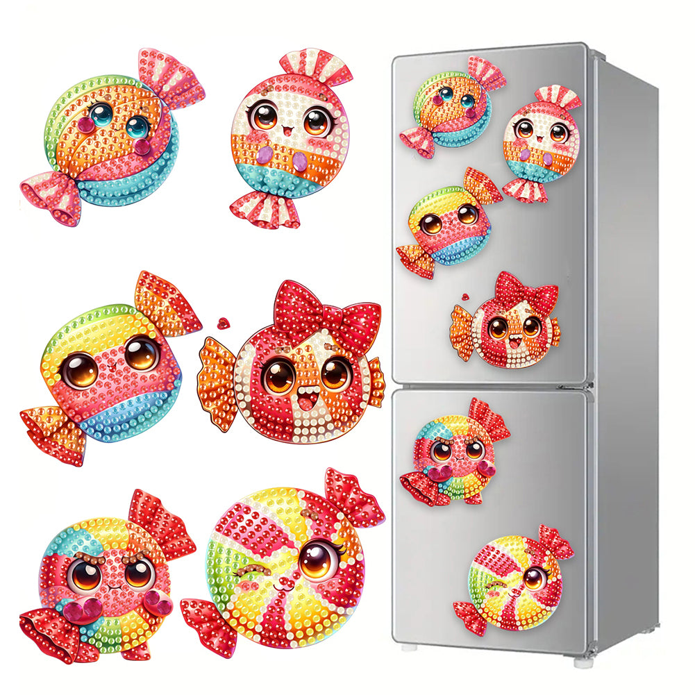 6Pcs Acrylic Animal Diamond Painting Refrigerator Magnet for Fridge Whiteboards