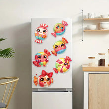 Load image into Gallery viewer, 6Pcs Acrylic Animal Diamond Painting Refrigerator Magnet for Fridge Whiteboards
