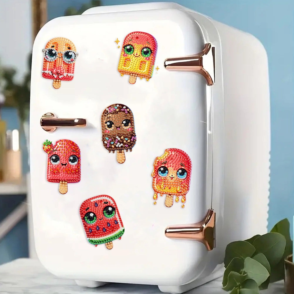 6Pcs Acrylic Animal Diamond Painting Refrigerator Magnet for Fridge Whiteboards